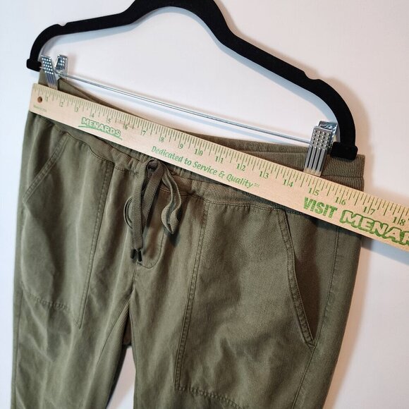 Cabi Olive Green Marathon Jogger Pants Pull On Ribbed Lyocell Cotton Casual Pant - Picture 7 of 11